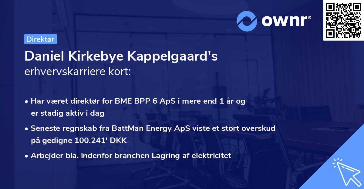 Daniel Kirkebye Kappelgaard's erhvervskarriere kort