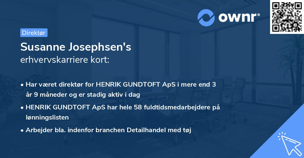Susanne Josephsen's erhvervskarriere kort