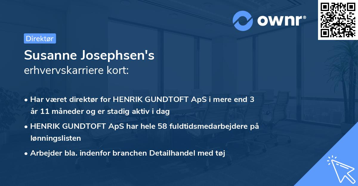 Susanne Josephsen's erhvervskarriere kort