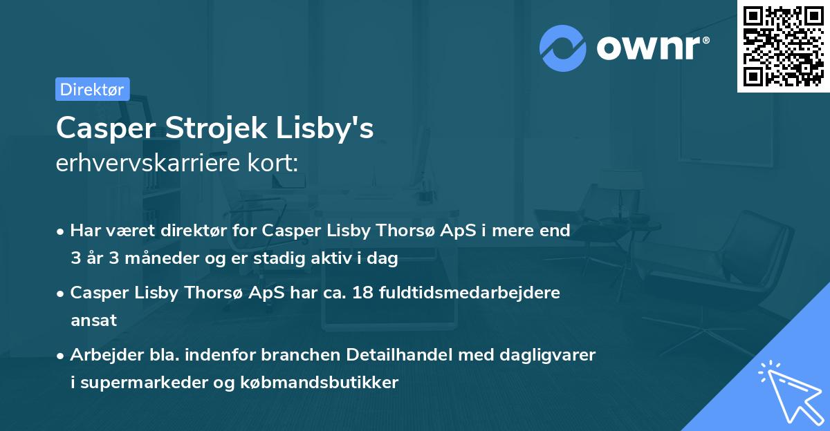Casper Strojek Lisby's erhvervskarriere kort