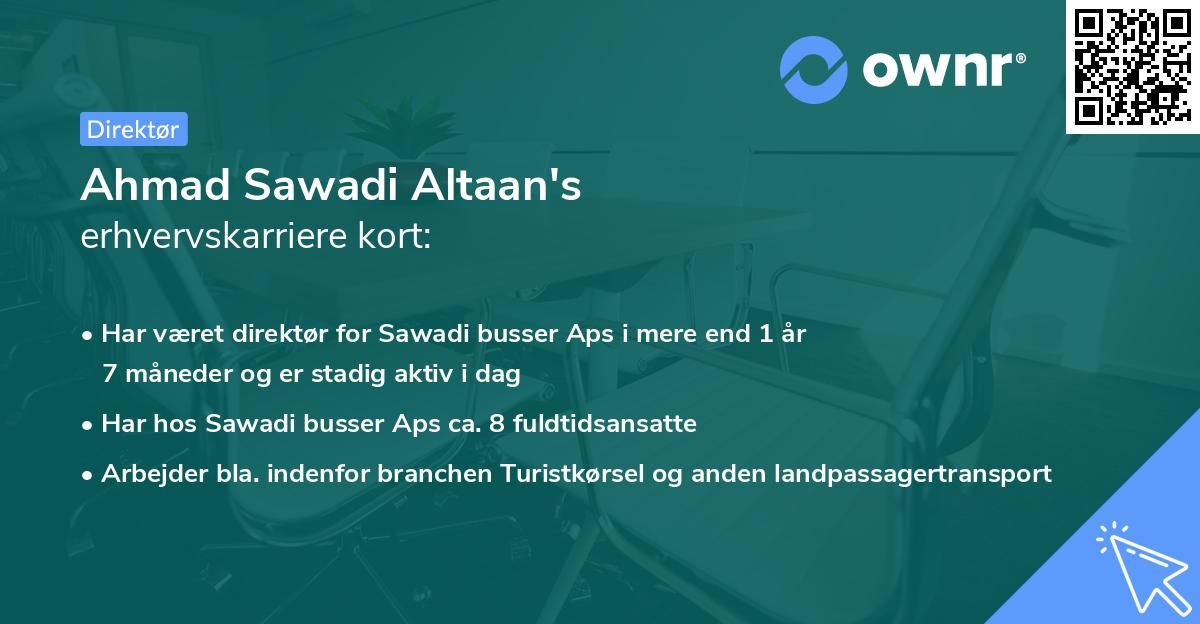 Ahmad Sawadi Altaan's erhvervskarriere kort