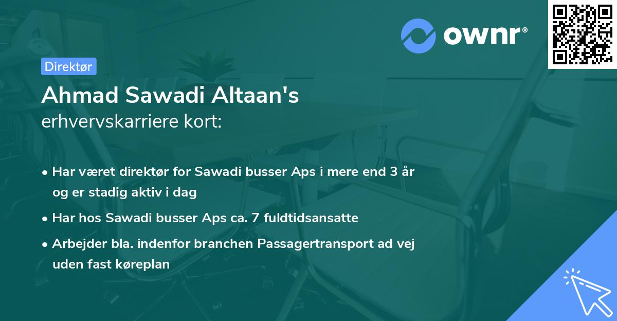 Ahmad Sawadi Altaan's erhvervskarriere kort