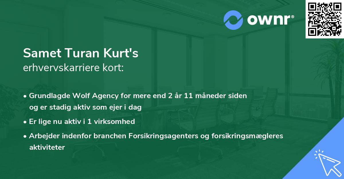 Samet Turan Kurt's erhvervskarriere kort