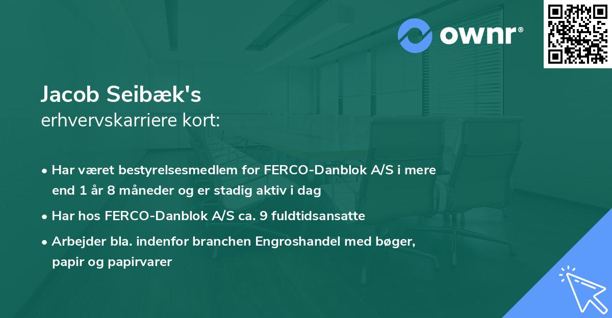Jacob Seibæk's erhvervskarriere kort