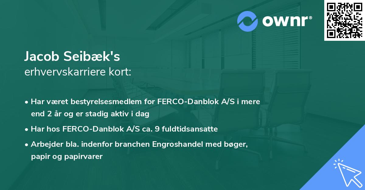 Jacob Seibæk's erhvervskarriere kort