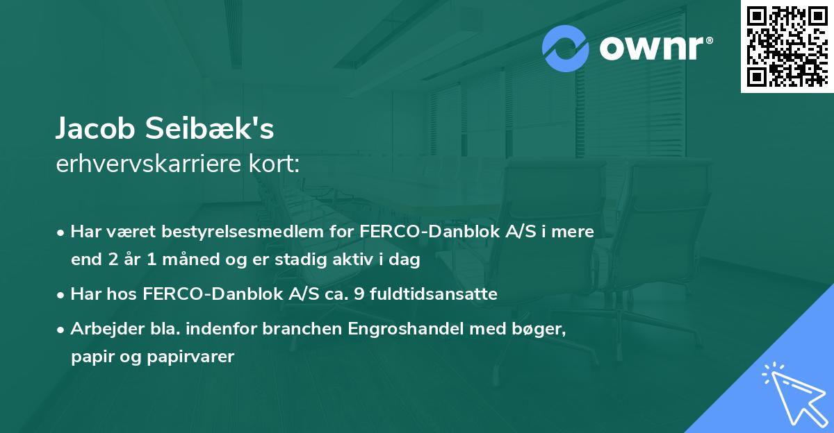 Jacob Seibæk's erhvervskarriere kort