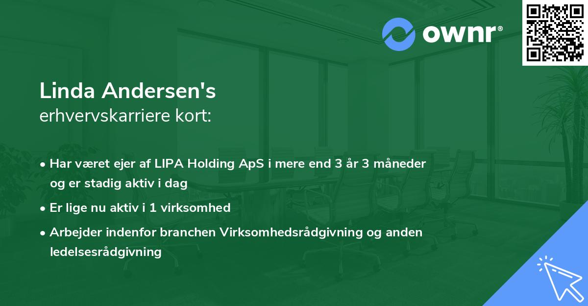 Linda Andersen's erhvervskarriere kort