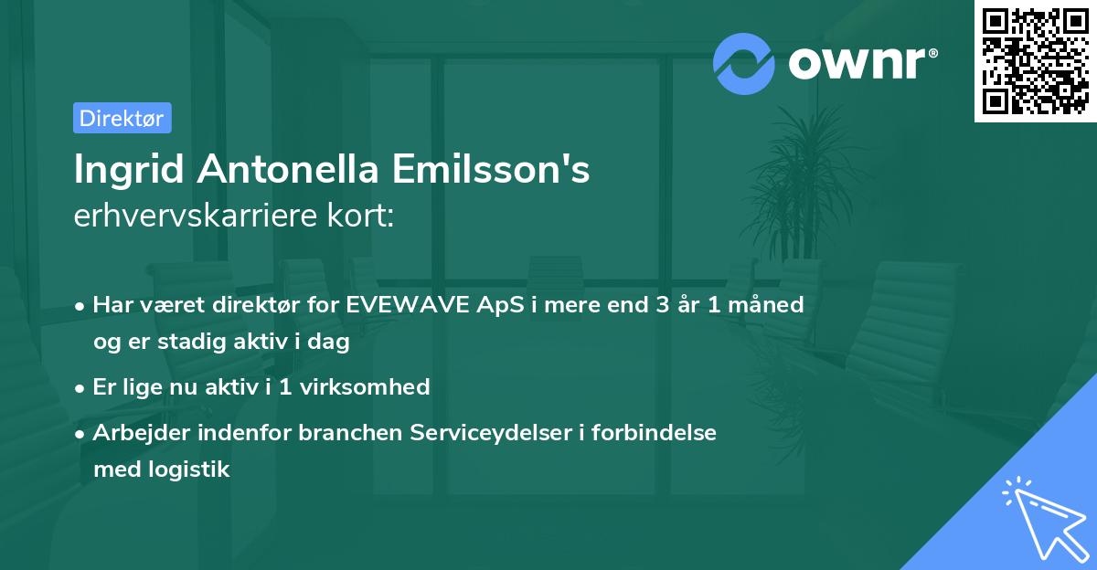 Ingrid Antonella Emilsson's erhvervskarriere kort