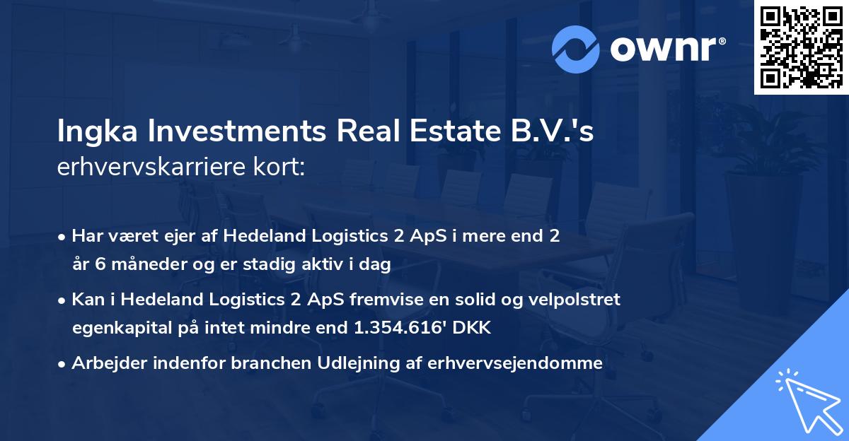 Ingka Investments Real Estate B.V.'s erhvervskarriere kort
