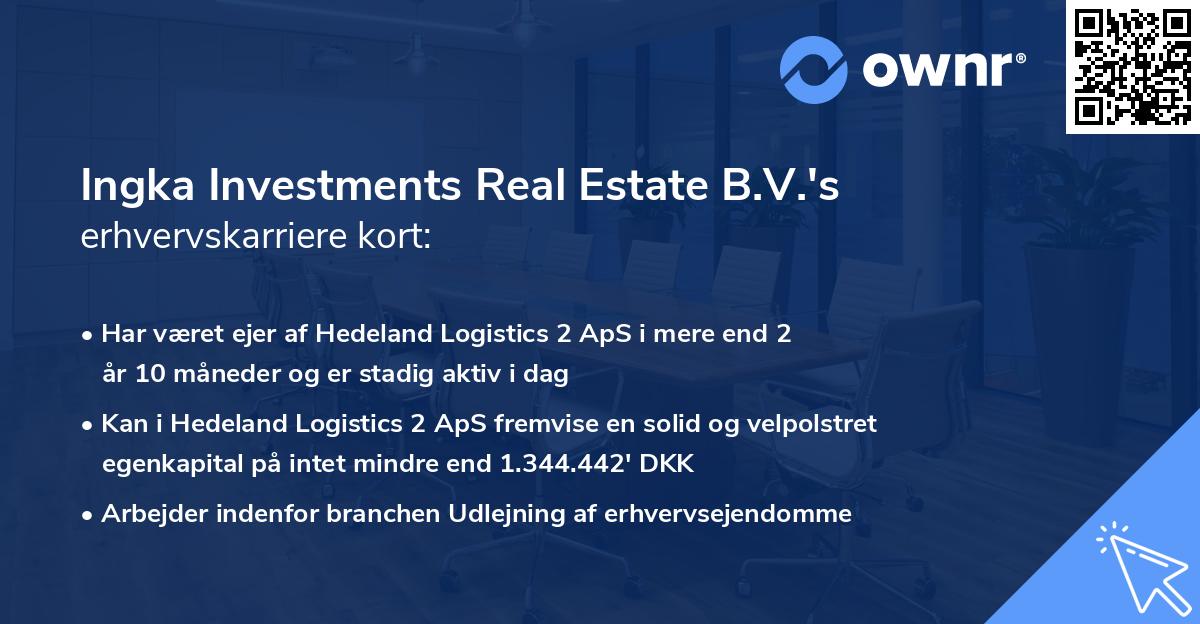 Ingka Investments Real Estate B.V.'s erhvervskarriere kort