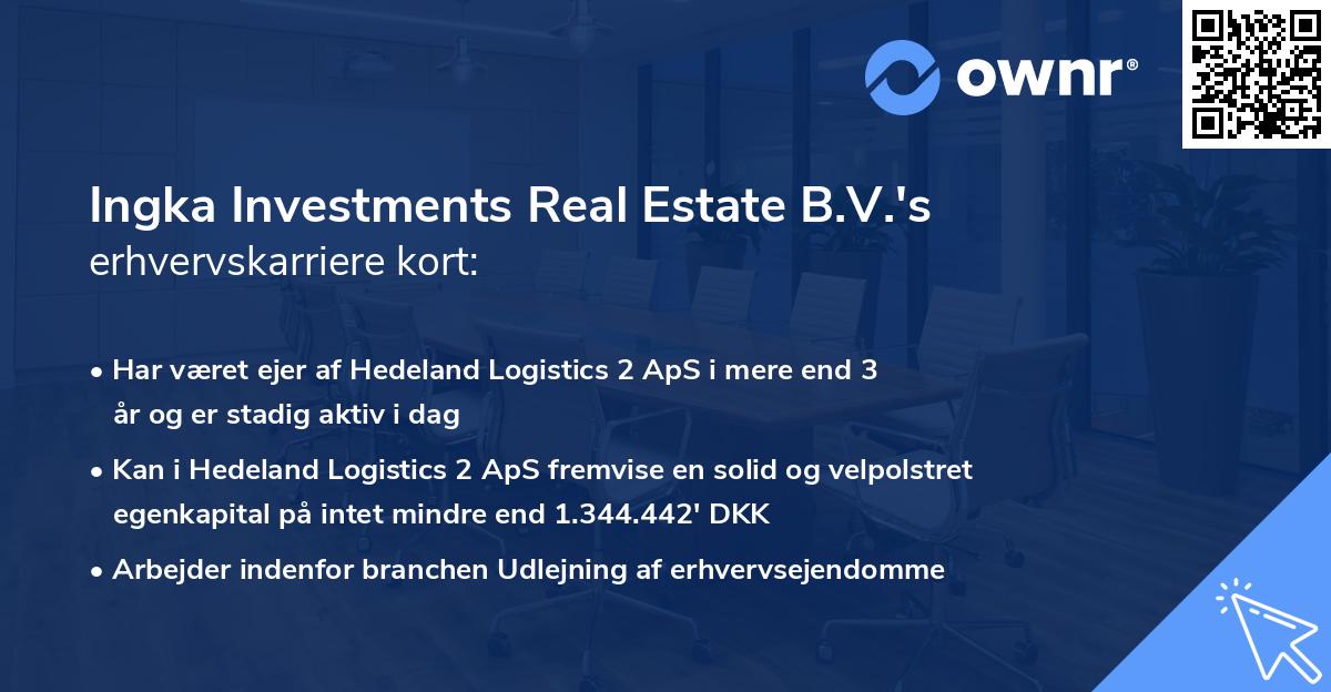 Ingka Investments Real Estate B.V.'s erhvervskarriere kort