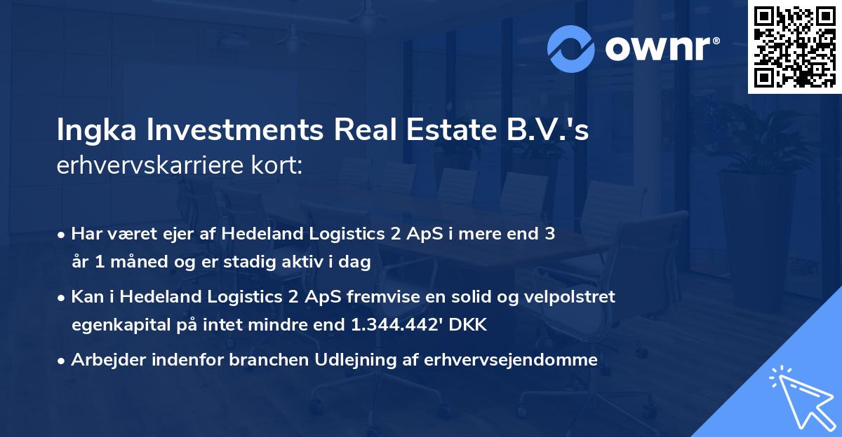 Ingka Investments Real Estate B.V.'s erhvervskarriere kort