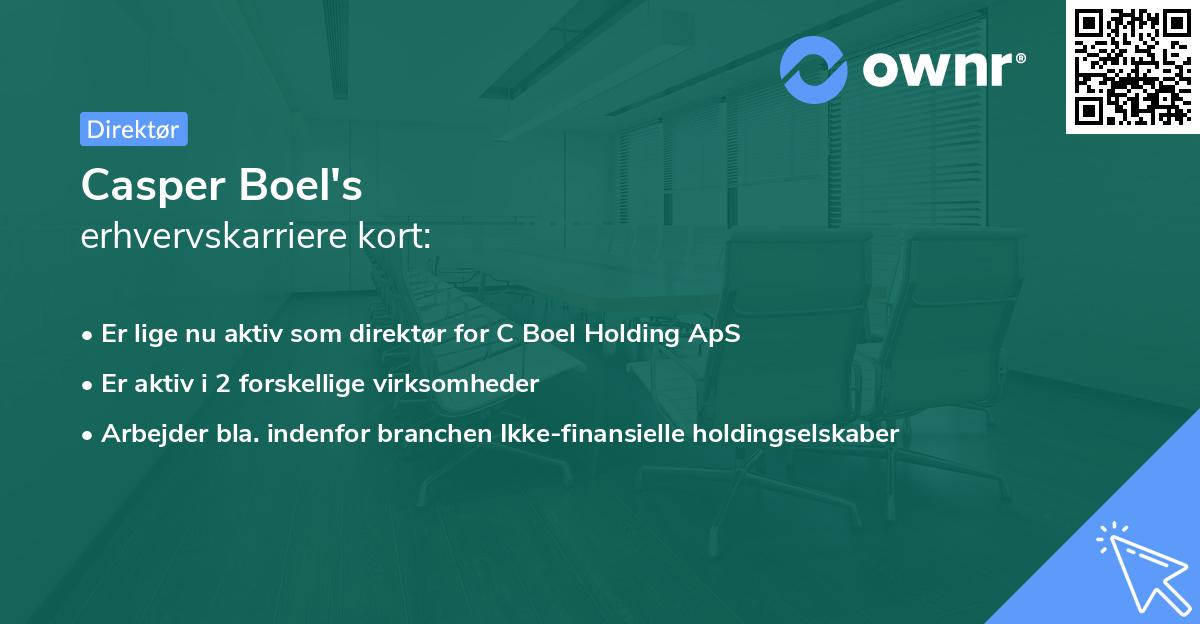 Casper Boel's erhvervskarriere kort