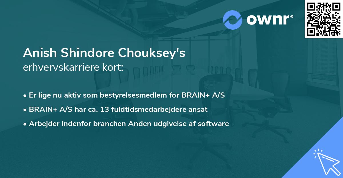 Anish Shindore Chouksey's erhvervskarriere kort