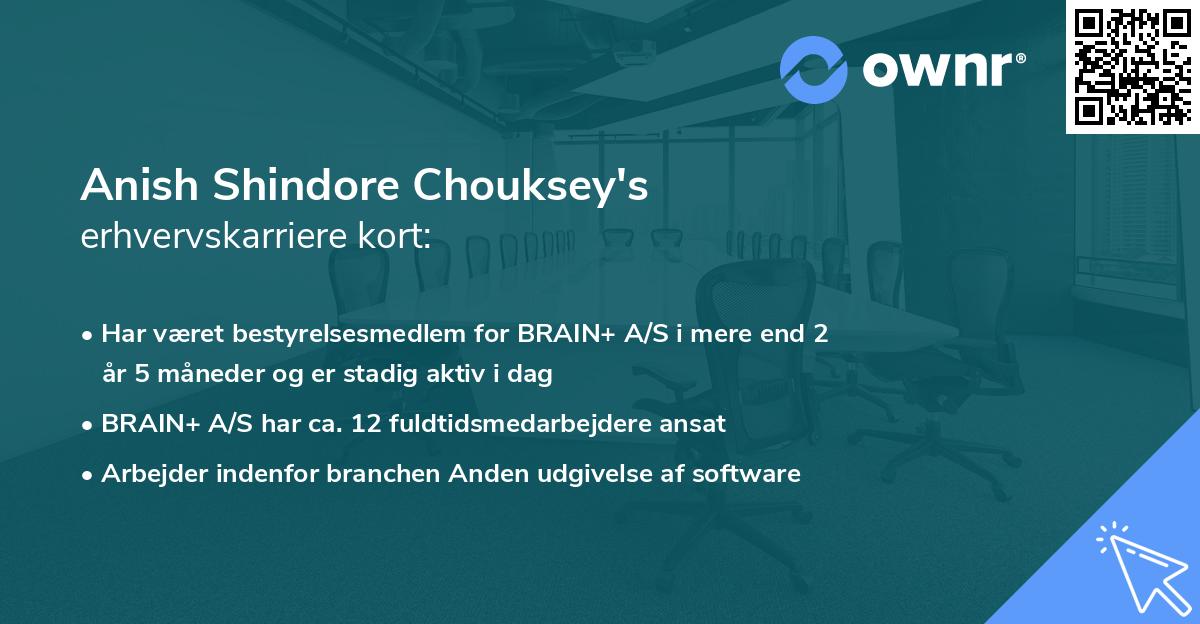 Anish Shindore Chouksey's erhvervskarriere kort