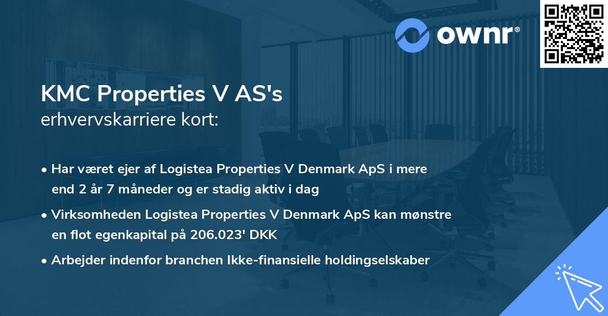 KMC Properties V AS's erhvervskarriere kort