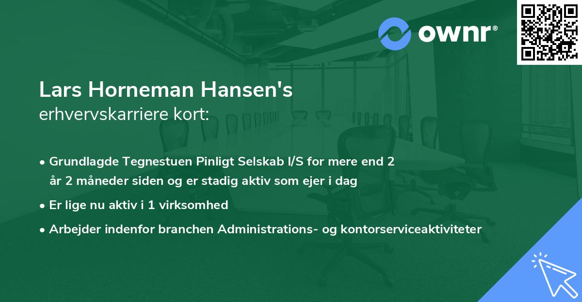Lars Horneman Hansen's erhvervskarriere kort