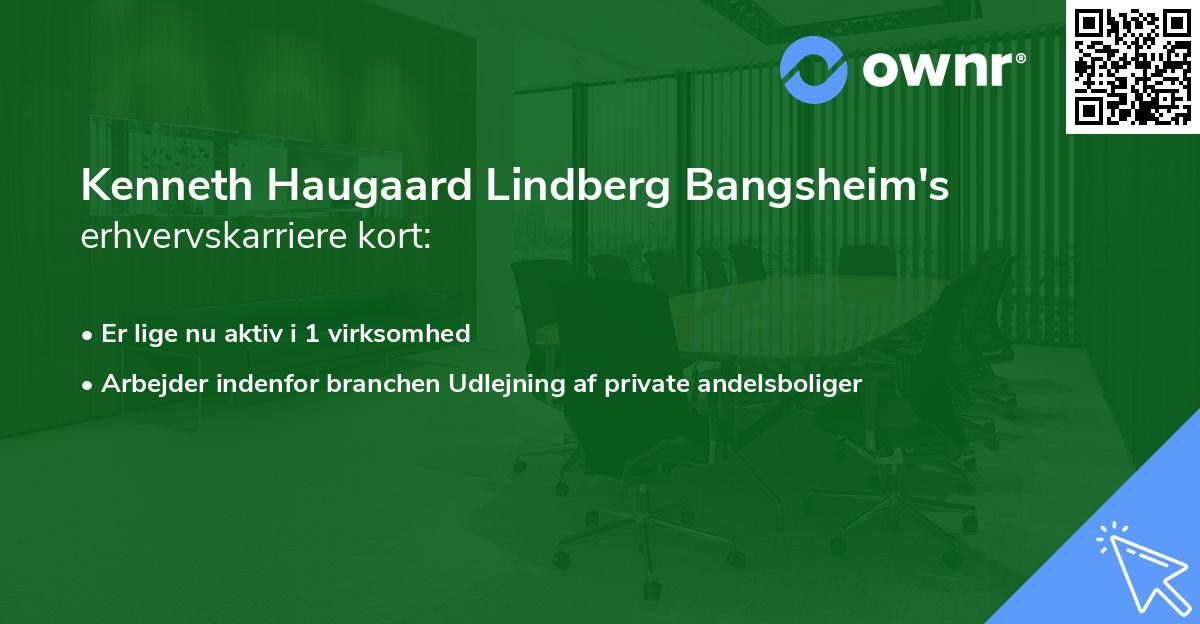 Kenneth Haugaard Lindberg Bangsheim's erhvervskarriere kort