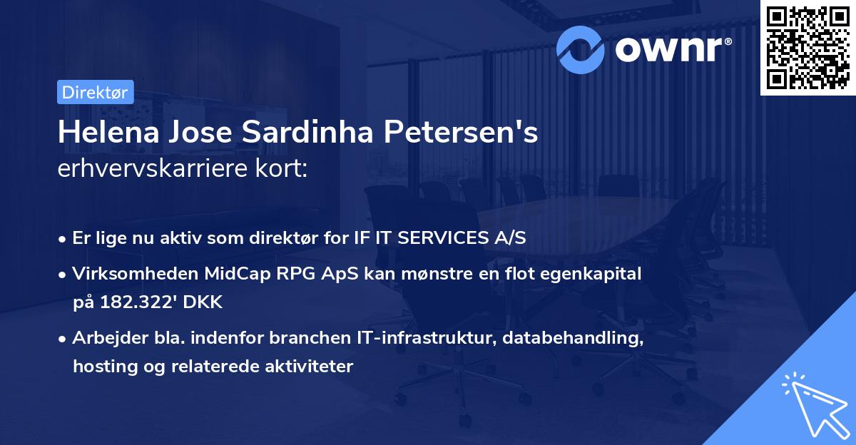 Helena Jose Sardinha Petersen's erhvervskarriere kort