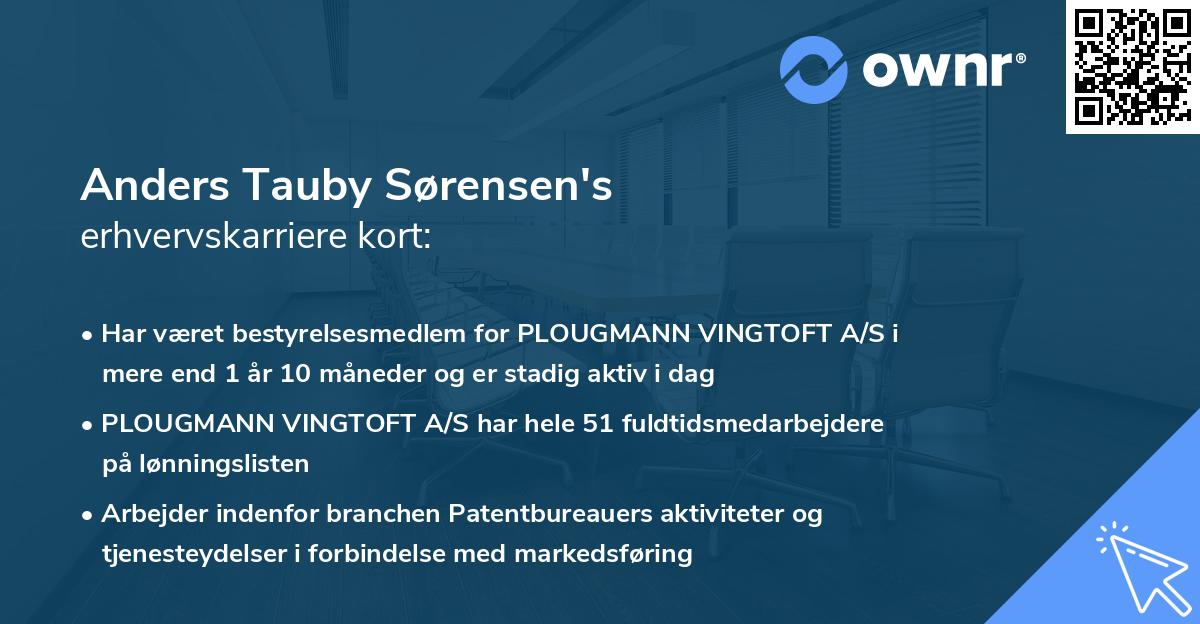 Anders Tauby Sørensen's erhvervskarriere kort