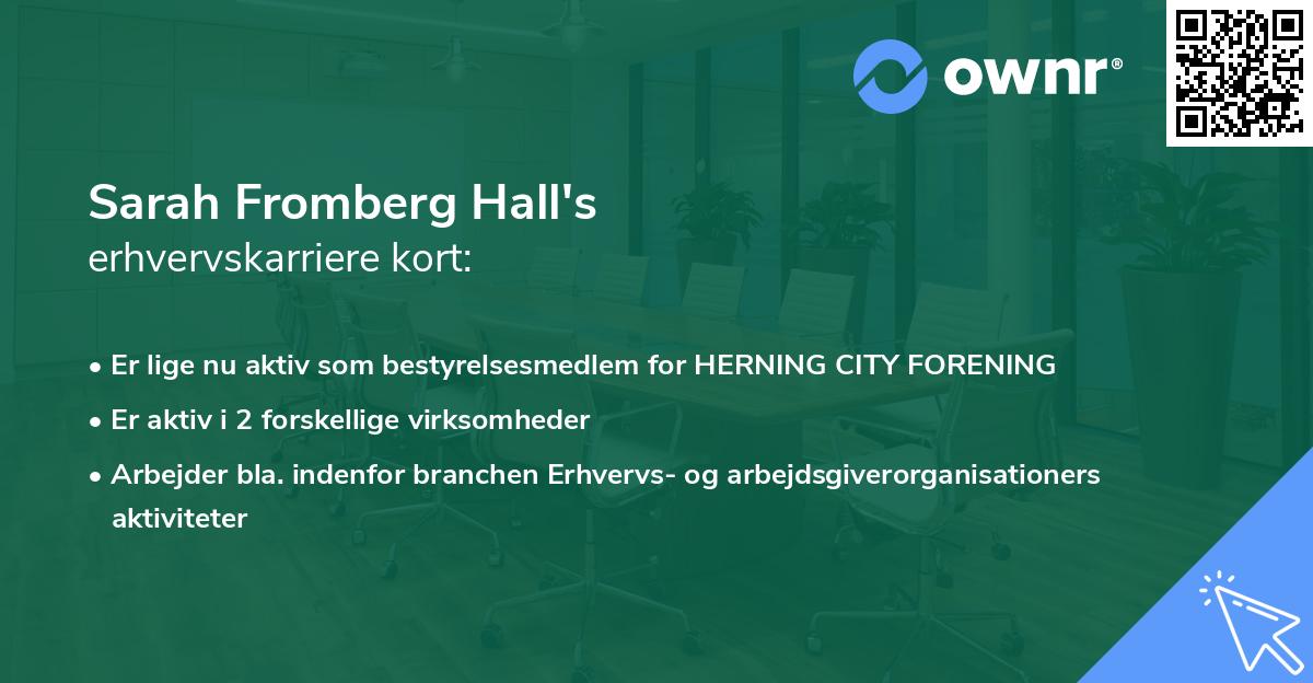 Sarah Fromberg Hall's erhvervskarriere kort