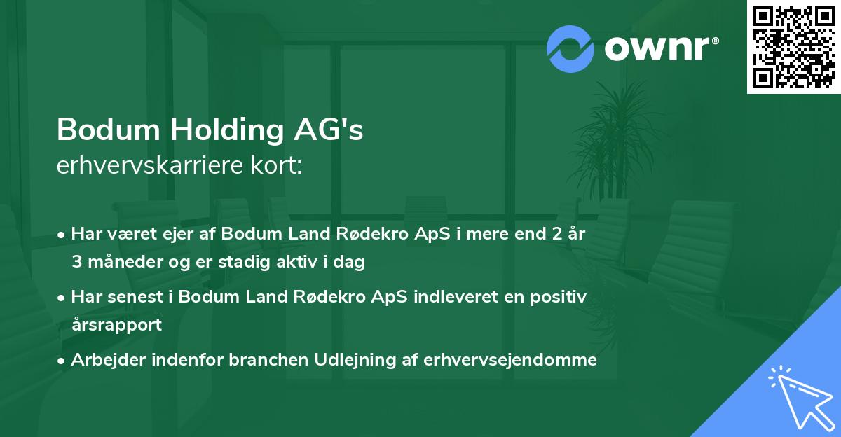 Bodum Holding AG's erhvervskarriere kort