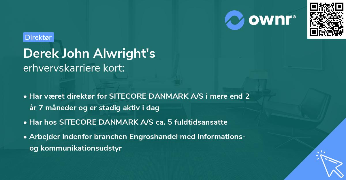 Derek John Alwright's erhvervskarriere kort