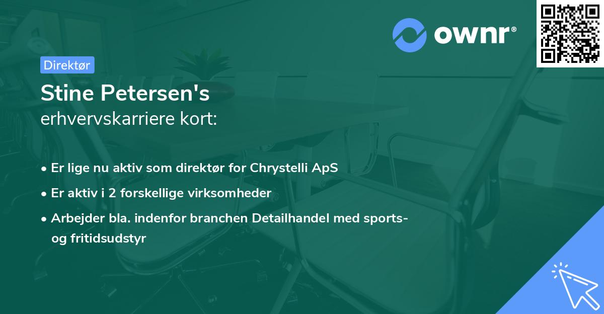 Stine Petersen's erhvervskarriere kort