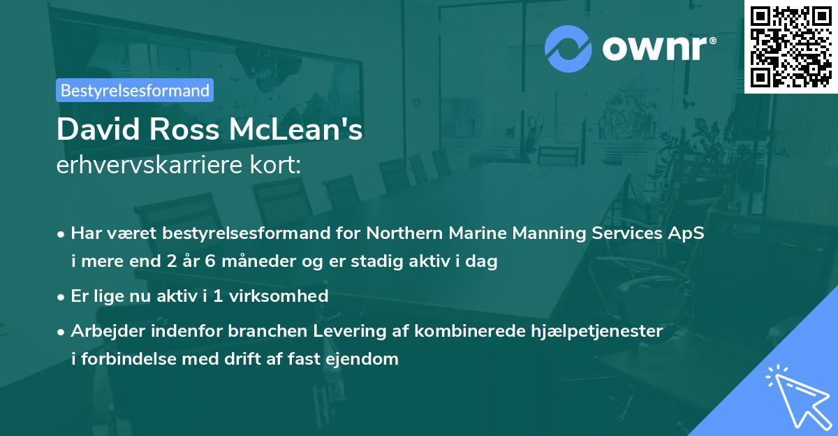 David Ross McLean's erhvervskarriere kort