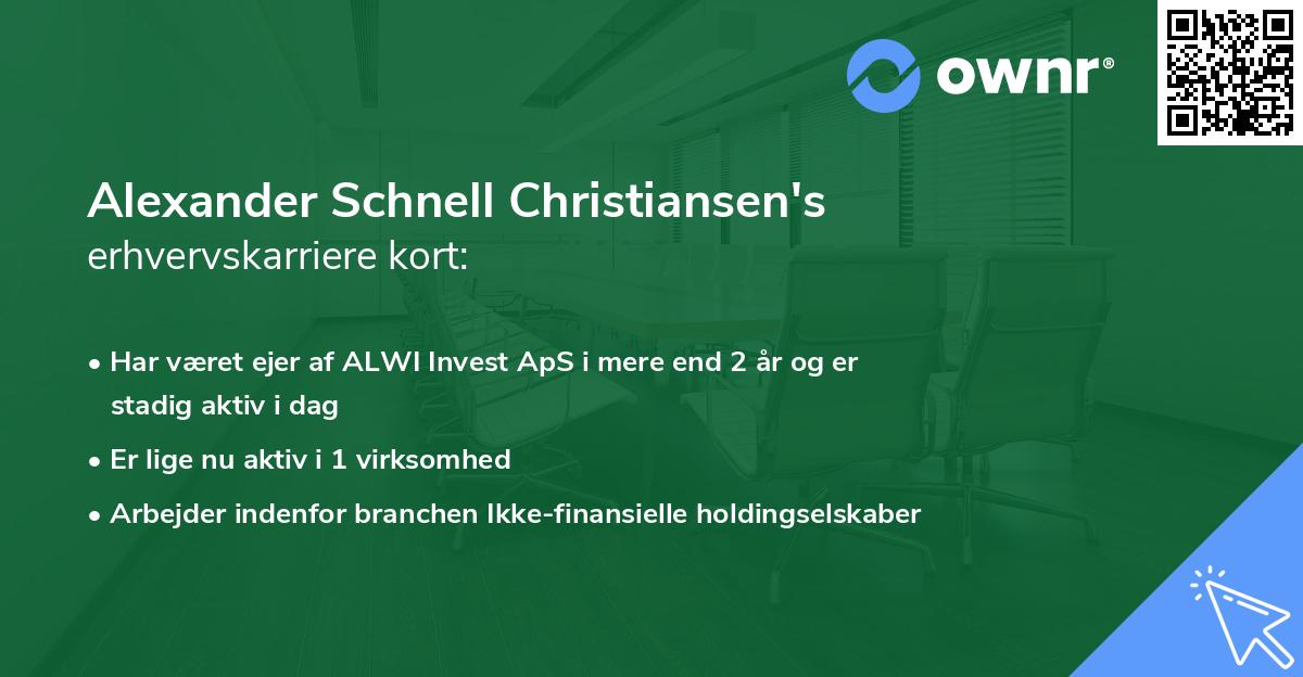 Alexander Schnell Christiansen's erhvervskarriere kort