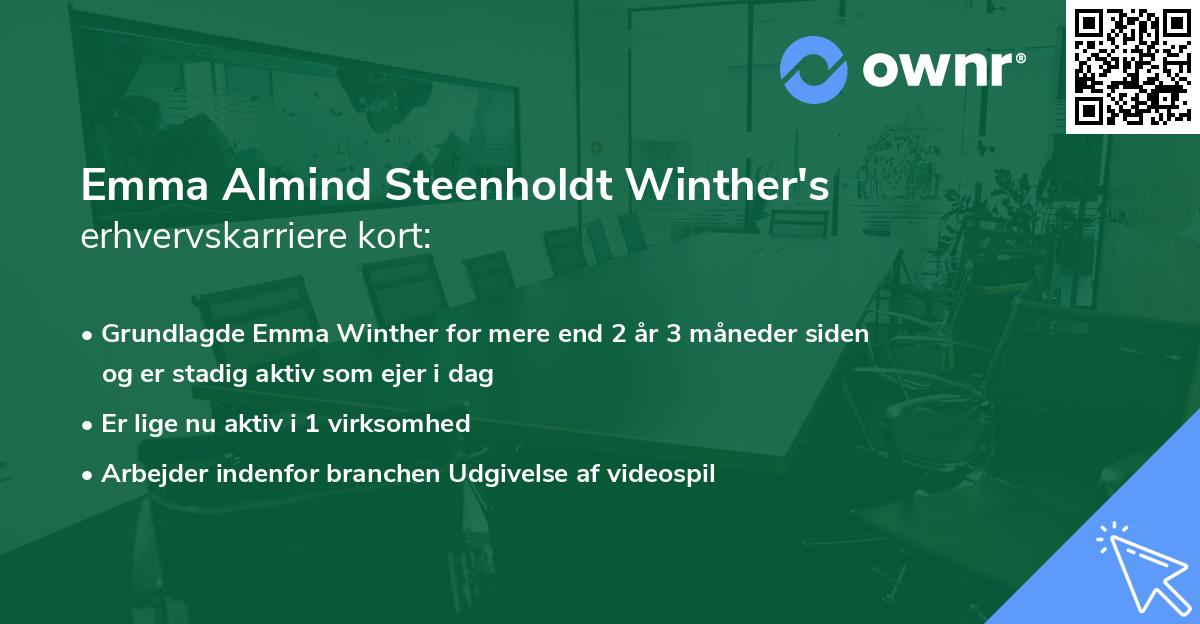 Emma Almind Steenholdt Winther's erhvervskarriere kort