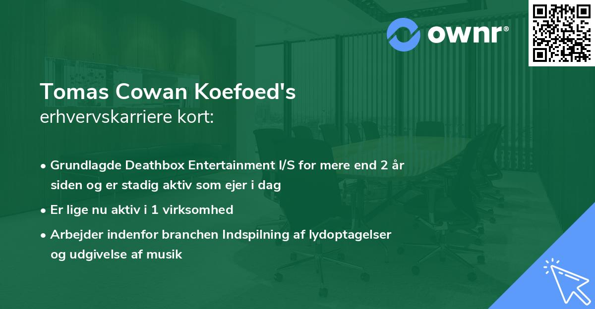 Tomas Cowan Koefoed's erhvervskarriere kort