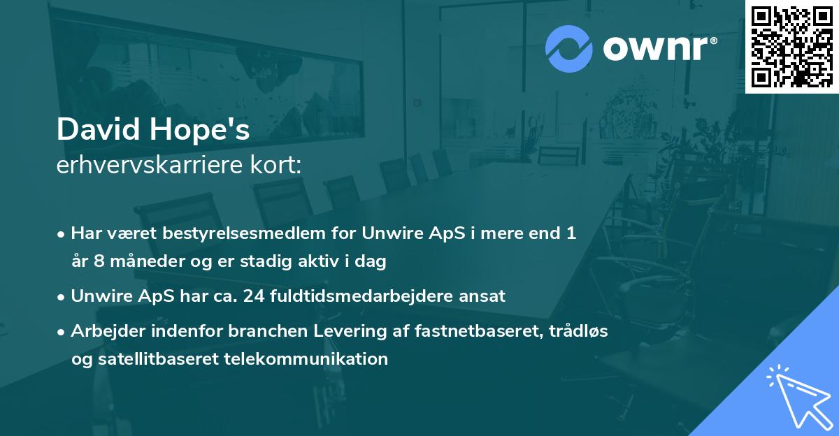 David Hope's erhvervskarriere kort