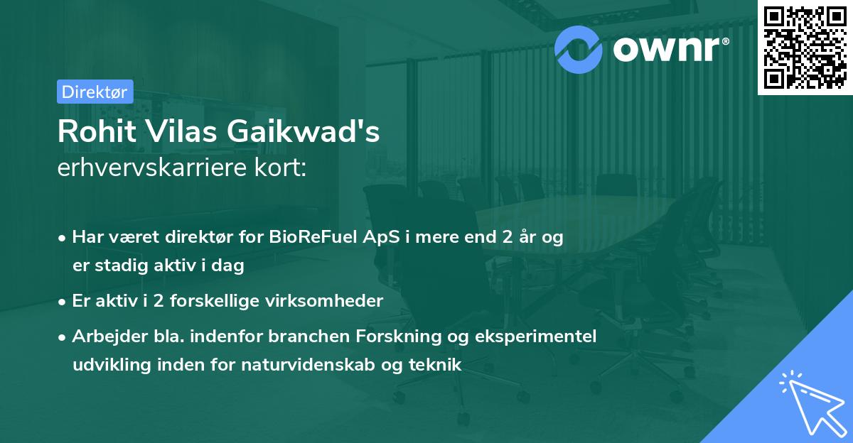 Rohit Vilas Gaikwad's erhvervskarriere kort