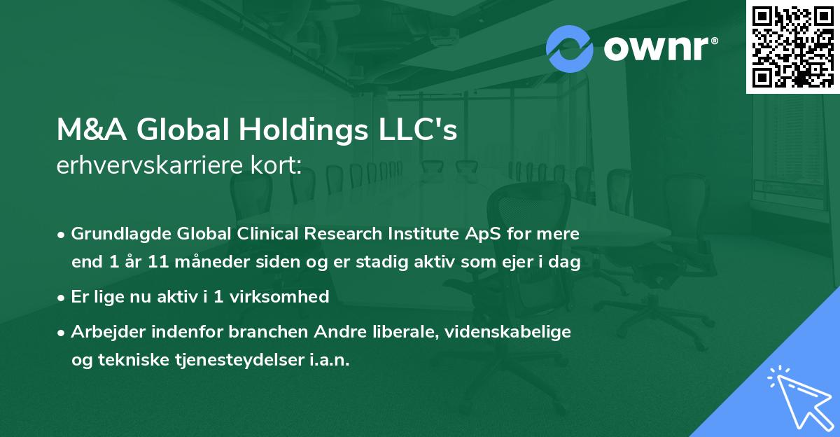 M&A Global Holdings LLC's erhvervskarriere kort