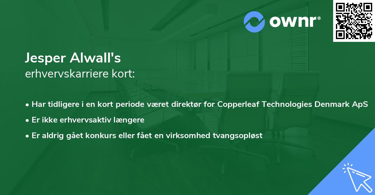 Jesper Alwall's erhvervskarriere kort