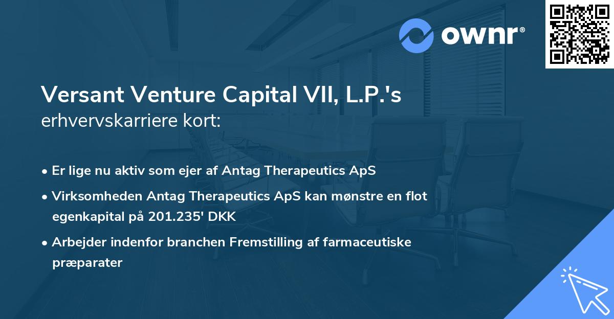 Versant Venture Capital VII, L.P.'s erhvervskarriere kort