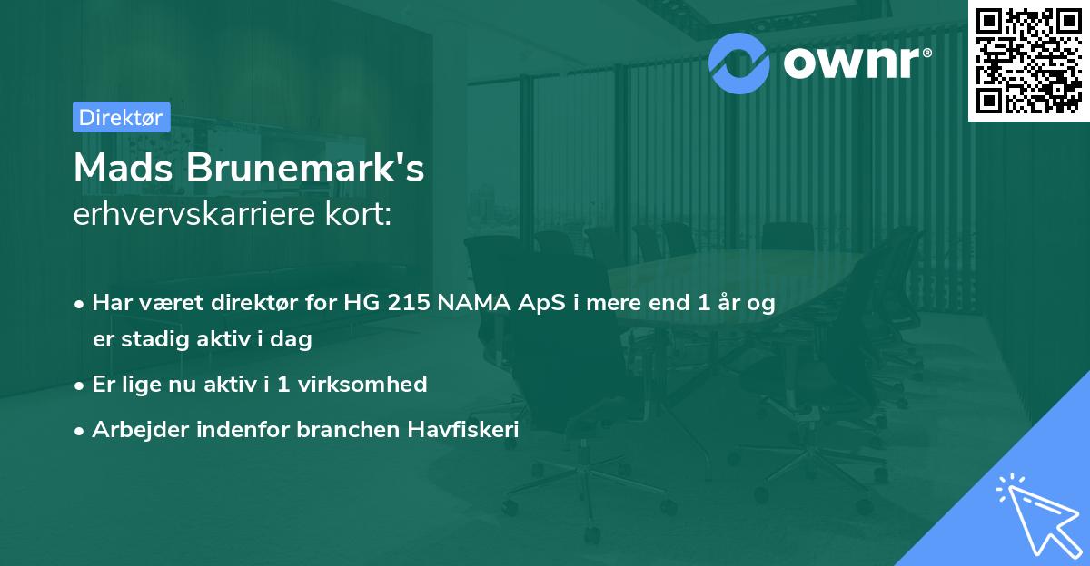 Mads Brunemark's erhvervskarriere kort