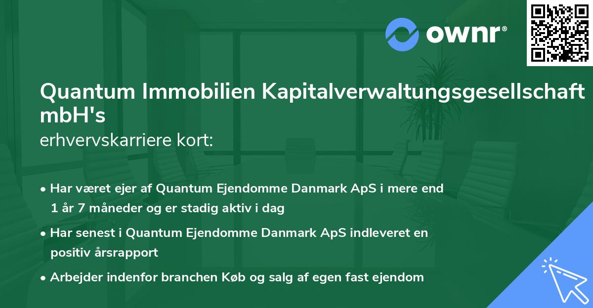 Quantum Immobilien Kapitalverwaltungsgesellschaft mbH's erhvervskarriere kort