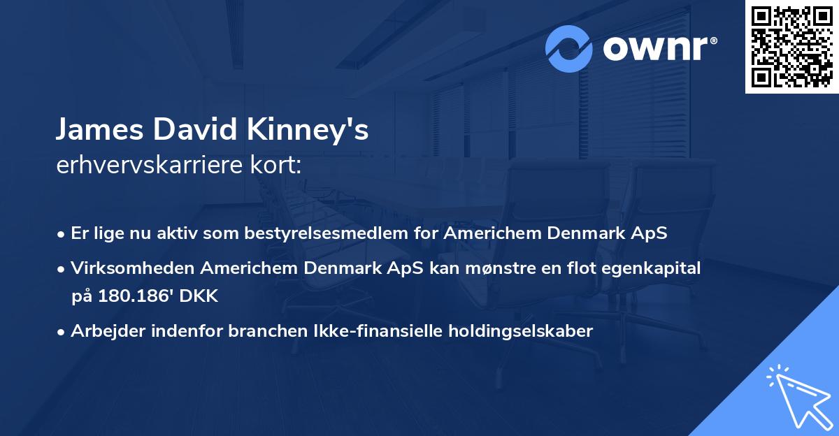 James David Kinney's erhvervskarriere kort