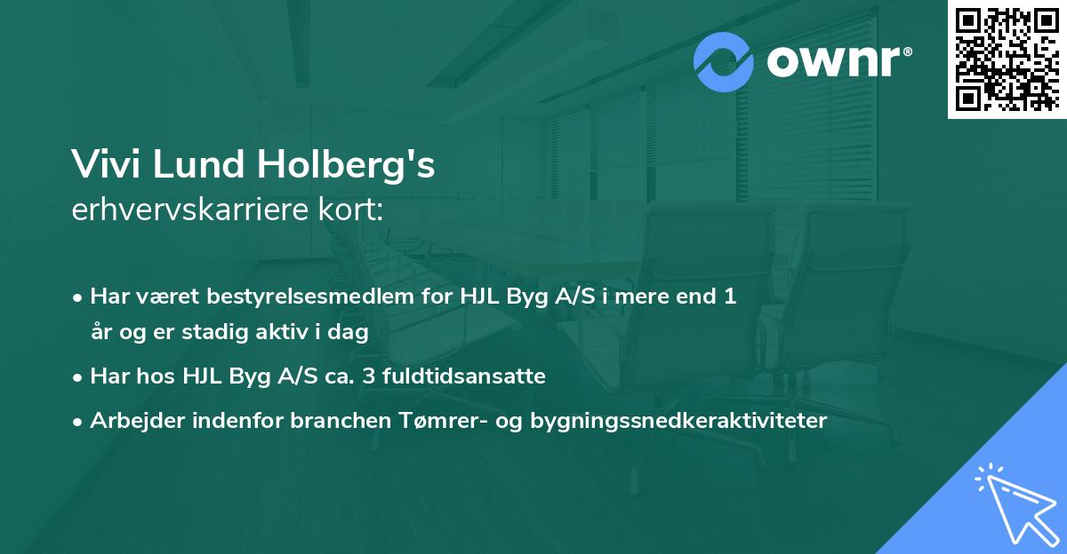 Vivi Lund Holberg's erhvervskarriere kort