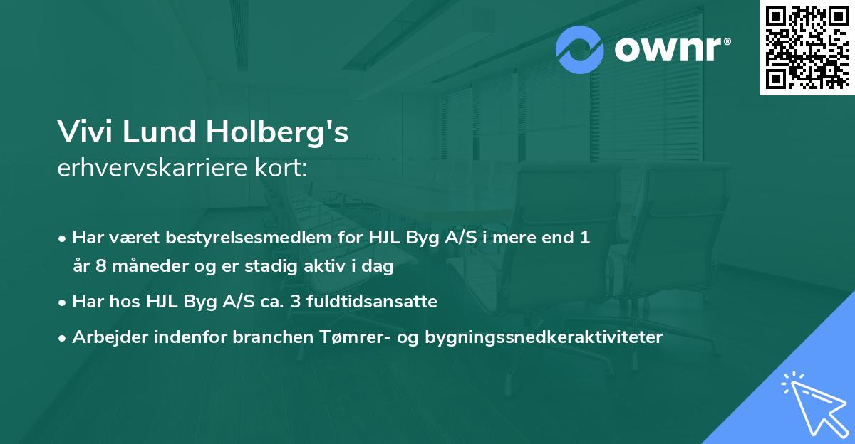 Vivi Lund Holberg's erhvervskarriere kort