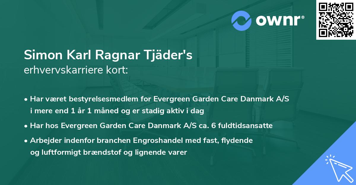 Simon Karl Ragnar Tjäder's erhvervskarriere kort