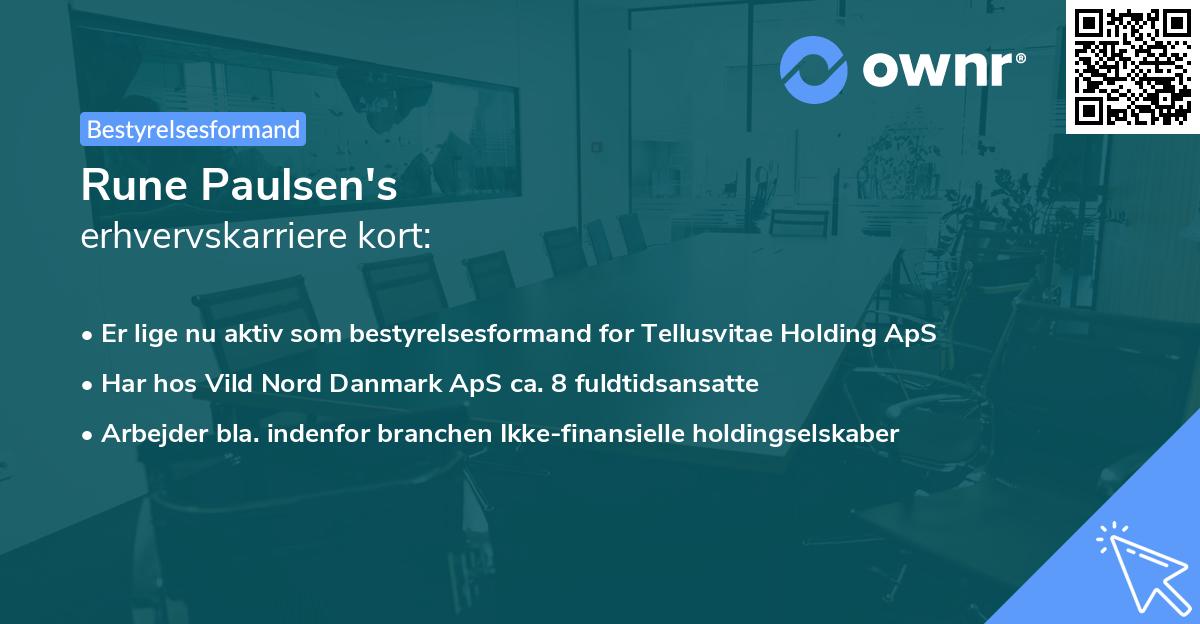 Rune Paulsen's erhvervskarriere kort