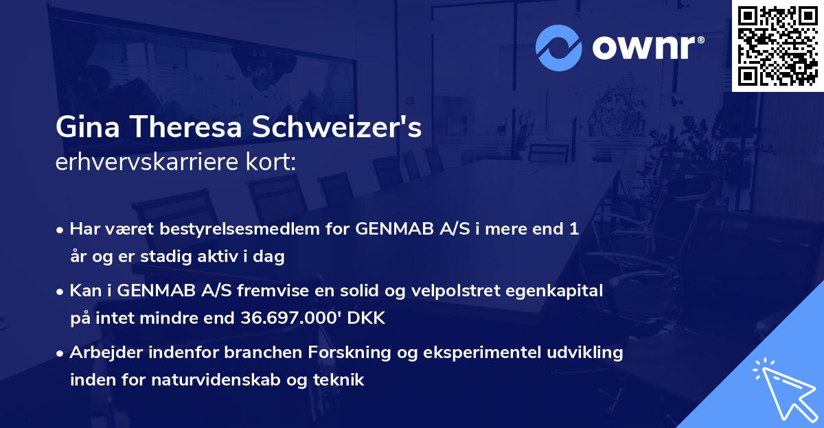 Gina Theresa Schweizer's erhvervskarriere kort