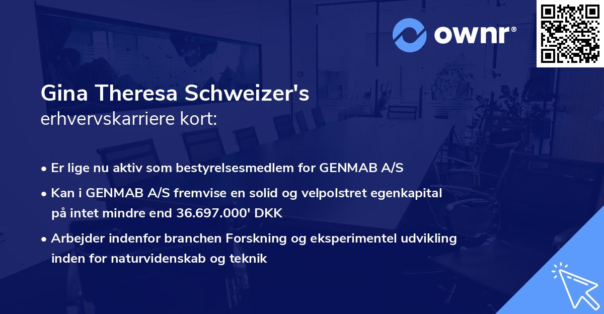 Gina Theresa Schweizer's erhvervskarriere kort