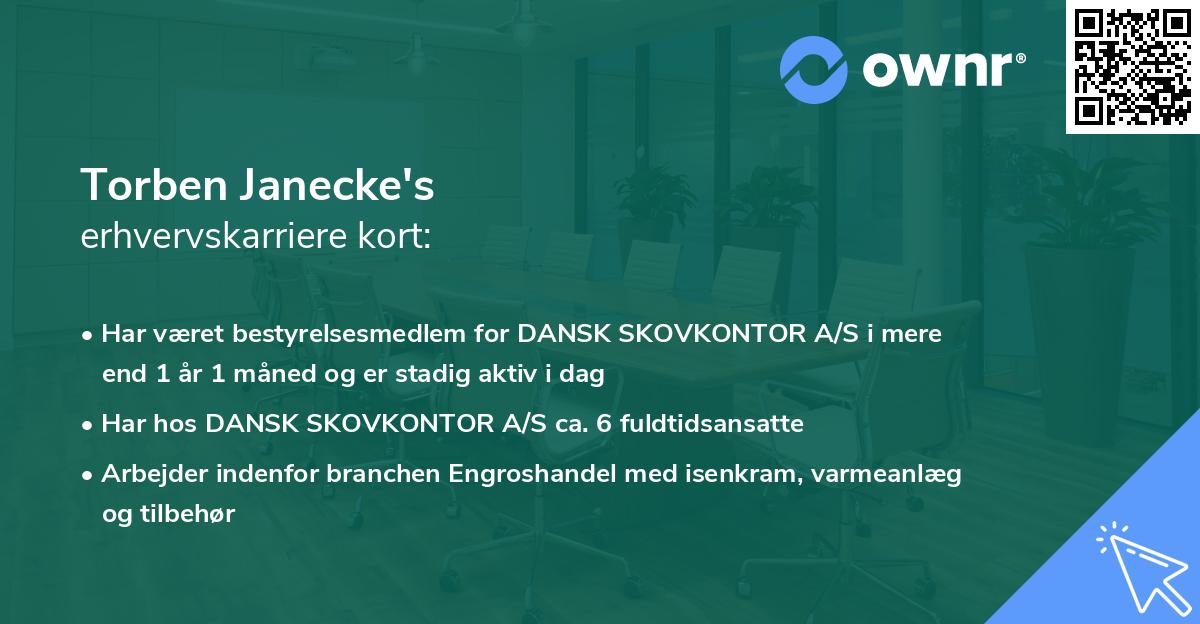 Torben Janecke's erhvervskarriere kort