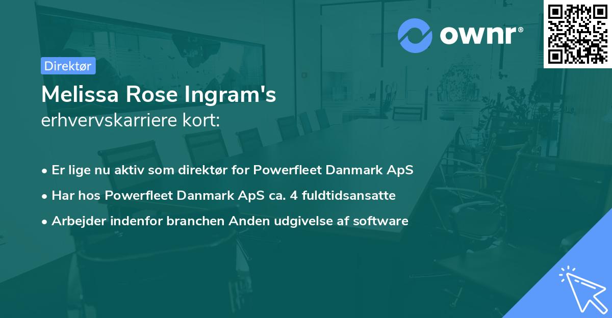 Melissa Rose Ingram's erhvervskarriere kort
