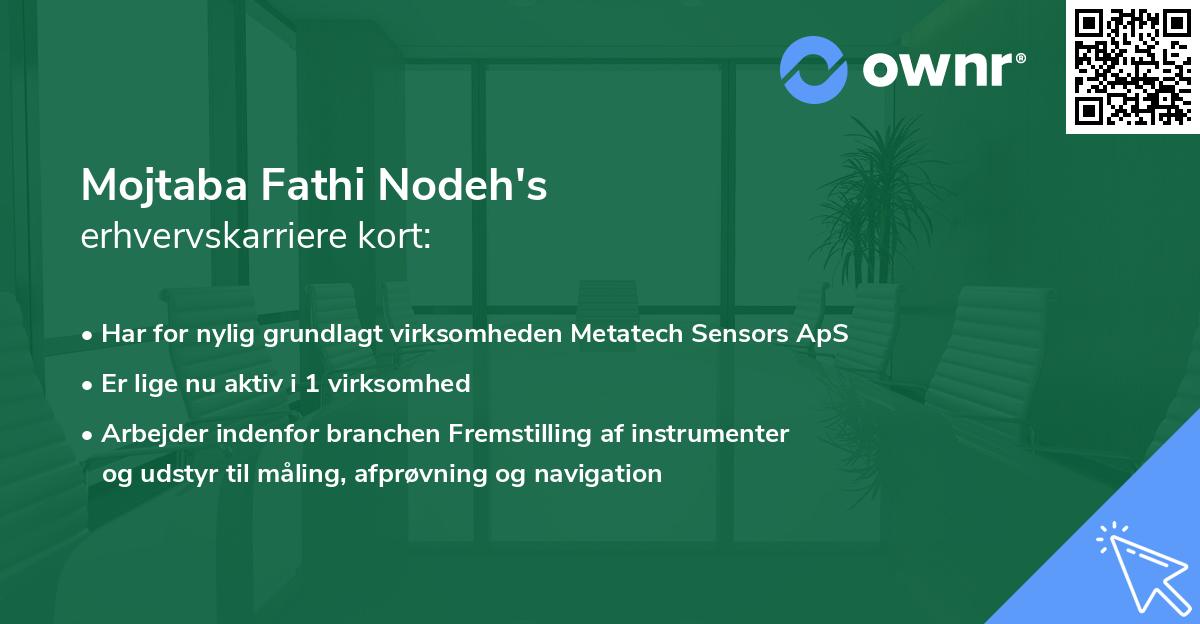 Mojtaba Fathi Nodeh's erhvervskarriere kort