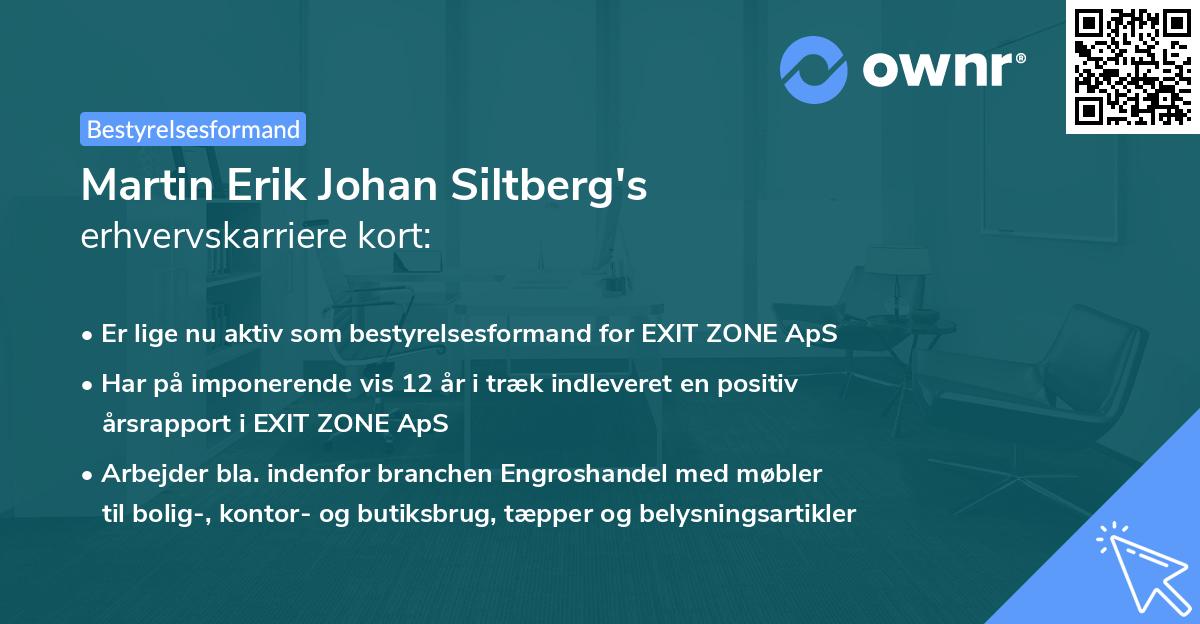 Martin Erik Johan Siltberg's erhvervskarriere kort